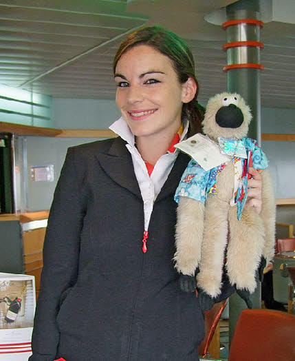 18 - Minkey is a hit with Mary the Brittany Ferries Lady